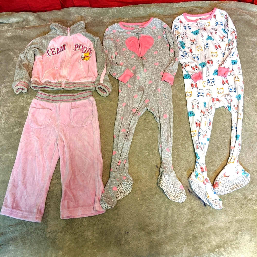 LOT 2T Girl's Pooh Bear Jacket, Pants, 2 Carter's